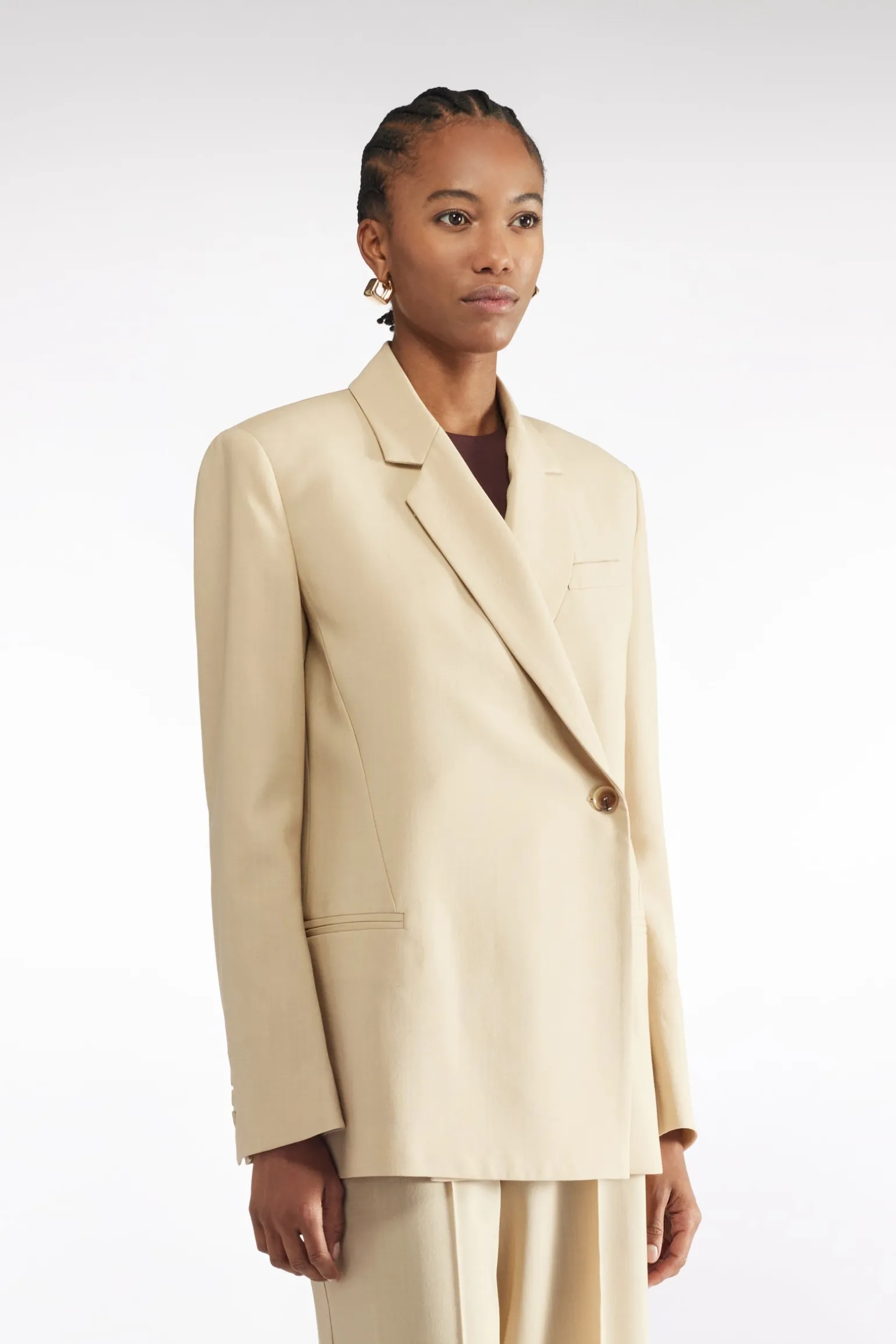 BLAZER EN TOILE DE LAINE Ã DOUBLE BOUTONNAGE