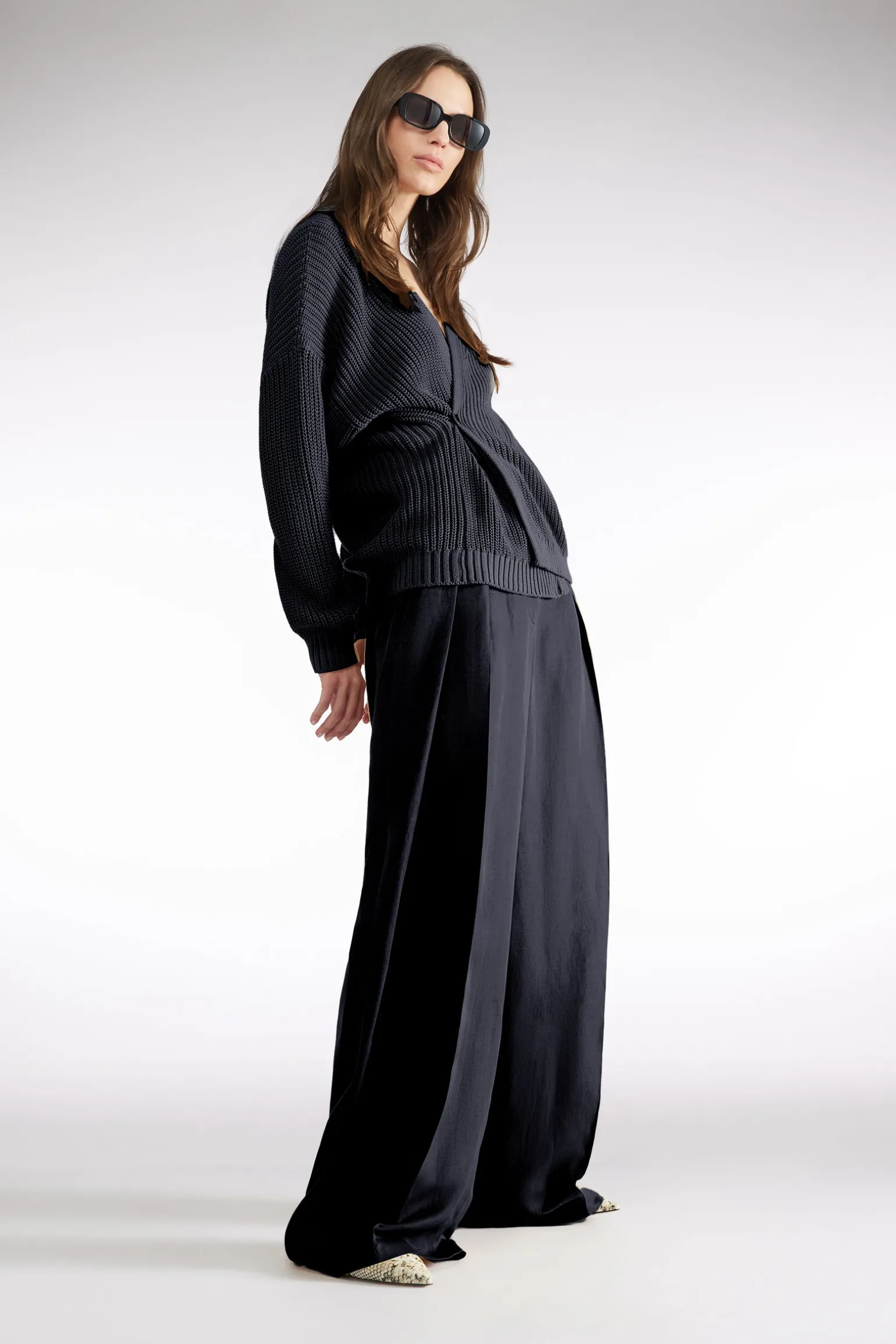 CARDIGAN EN MAILLE ANGLAISE