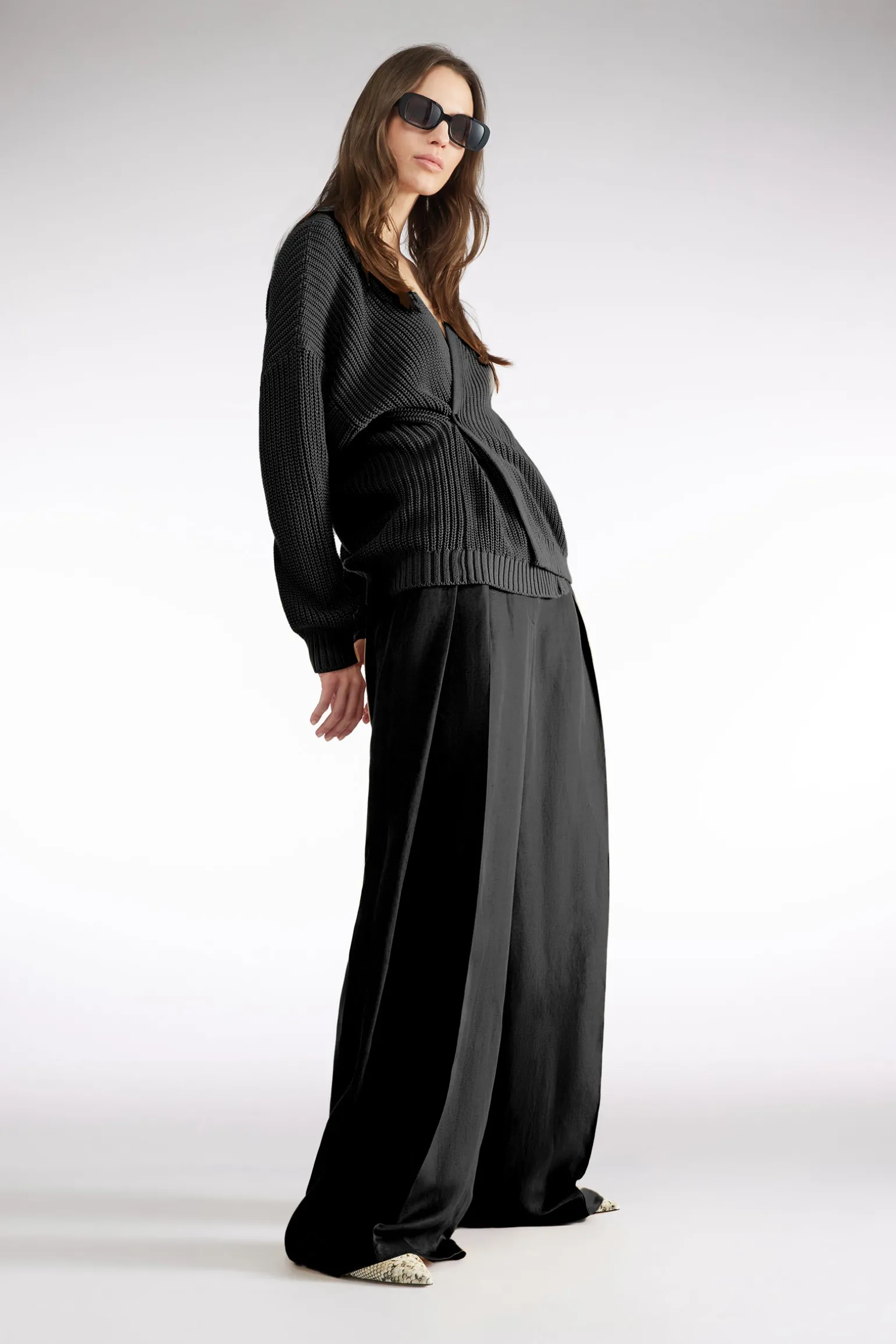 CARDIGAN EN MAILLE ANGLAISE
