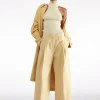 PANTALON CROP EN GABARDINE DE LAINE