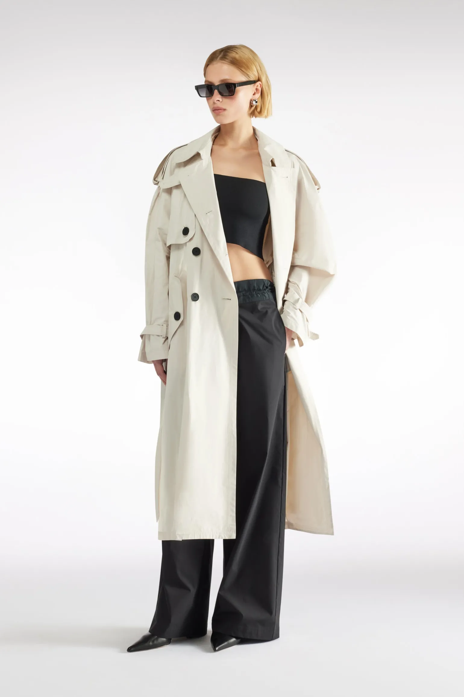 TRENCH EN NYLON Ã MÃMOIRE DE FORME
