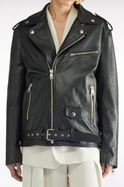VESTE BIKER EN VÃRITABLE CUIR