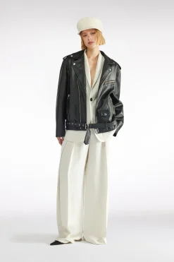 VESTE BIKER EN VÃRITABLE CUIR