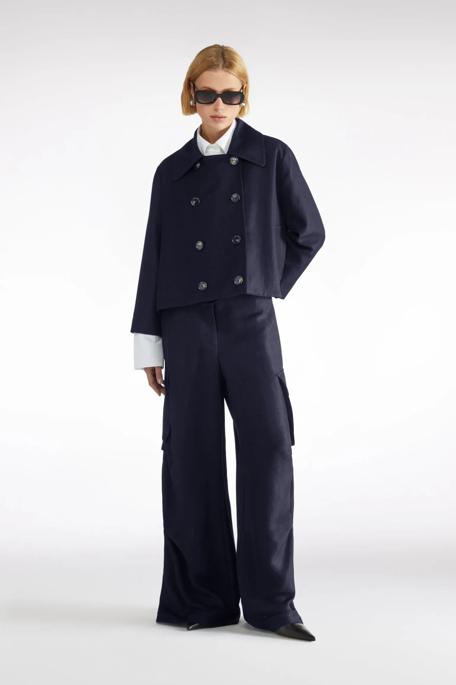 VESTE EN LIN-VISCOSE